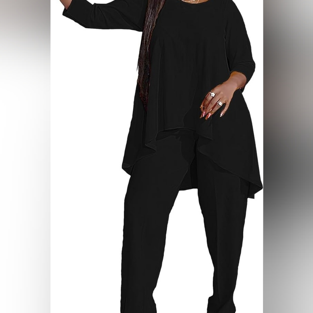 Women's BlackTunic & Pants Set Size 2x